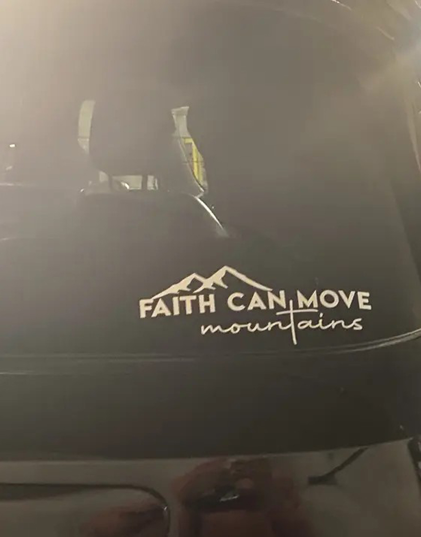 Personalised Snow Mountain and Quote Car Sticker